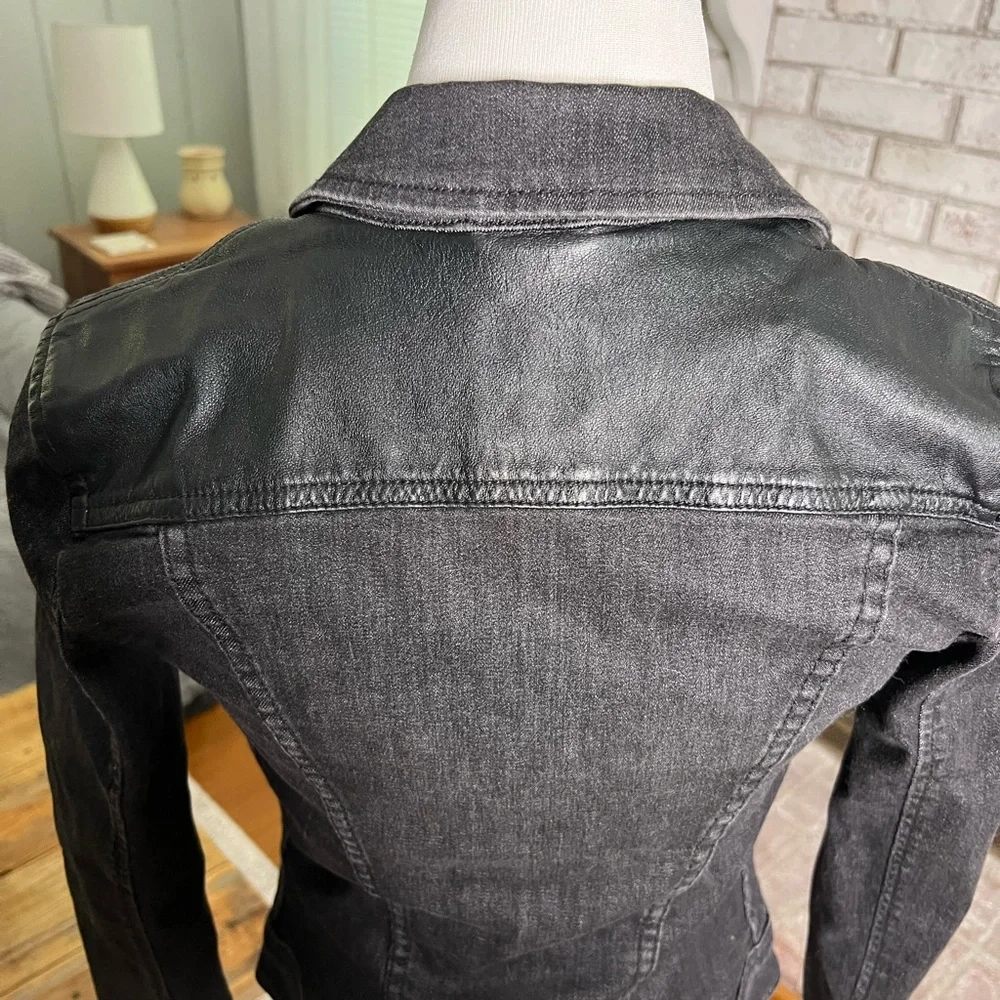 A/X Armni Exchange black denim jean jacket - Picture 4 of 7